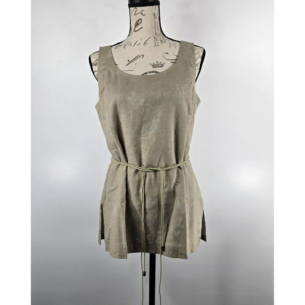 Address by‎ Maggy Women's Size 10 Linen Blend Tie Waist Tank Top